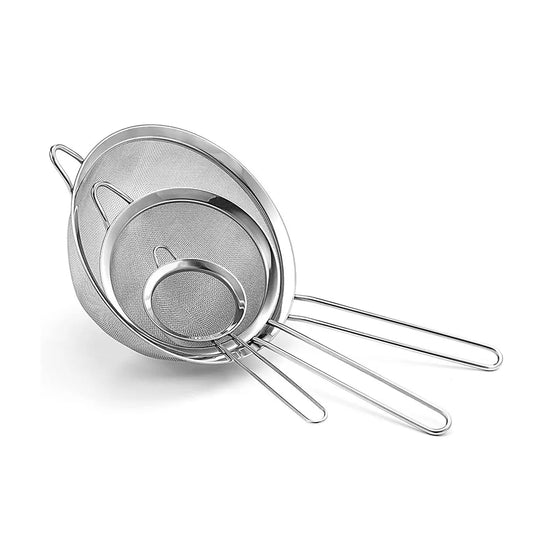 SET OF 3 STAINLESS STEEL STRAINERS ( S, M, L )